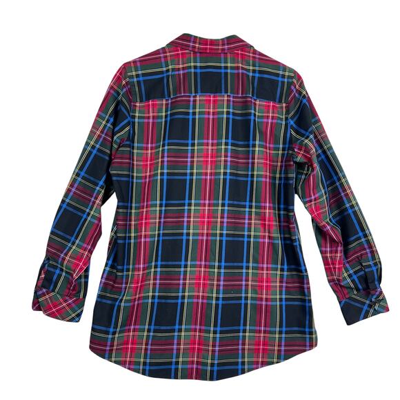 EUC Orvis Plaid Black Red Blue Carefree Button Down Long Sleeve Women's Shirt 12 - Picture 3 of 9